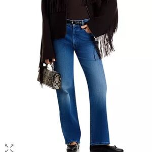 MOTHER The Rambler Zip Flood Straight-Leg Jeans- color Read Between the Lines